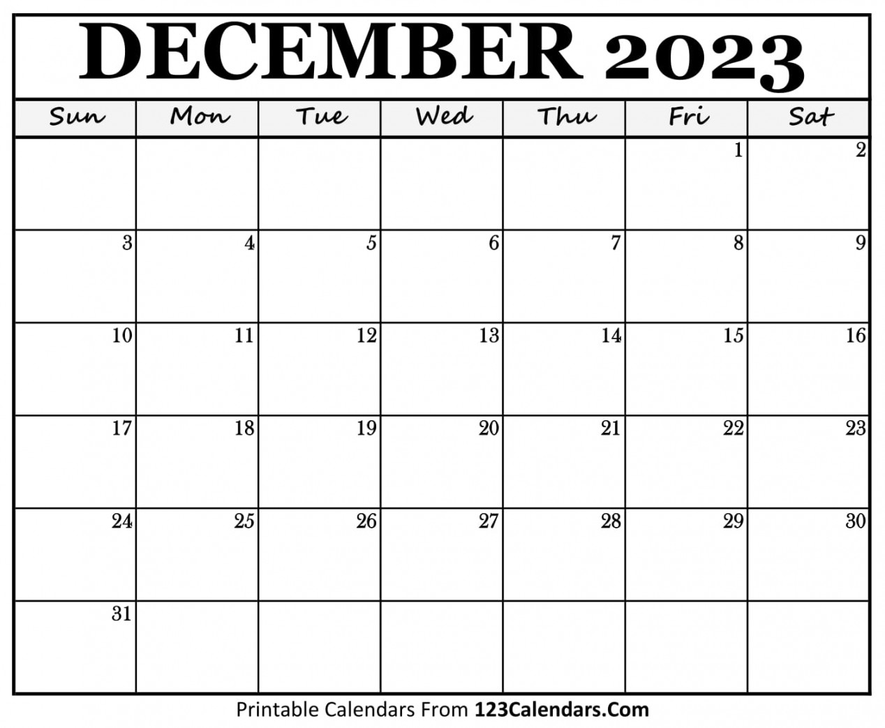 Printable December  Calendar Templates - Calendars