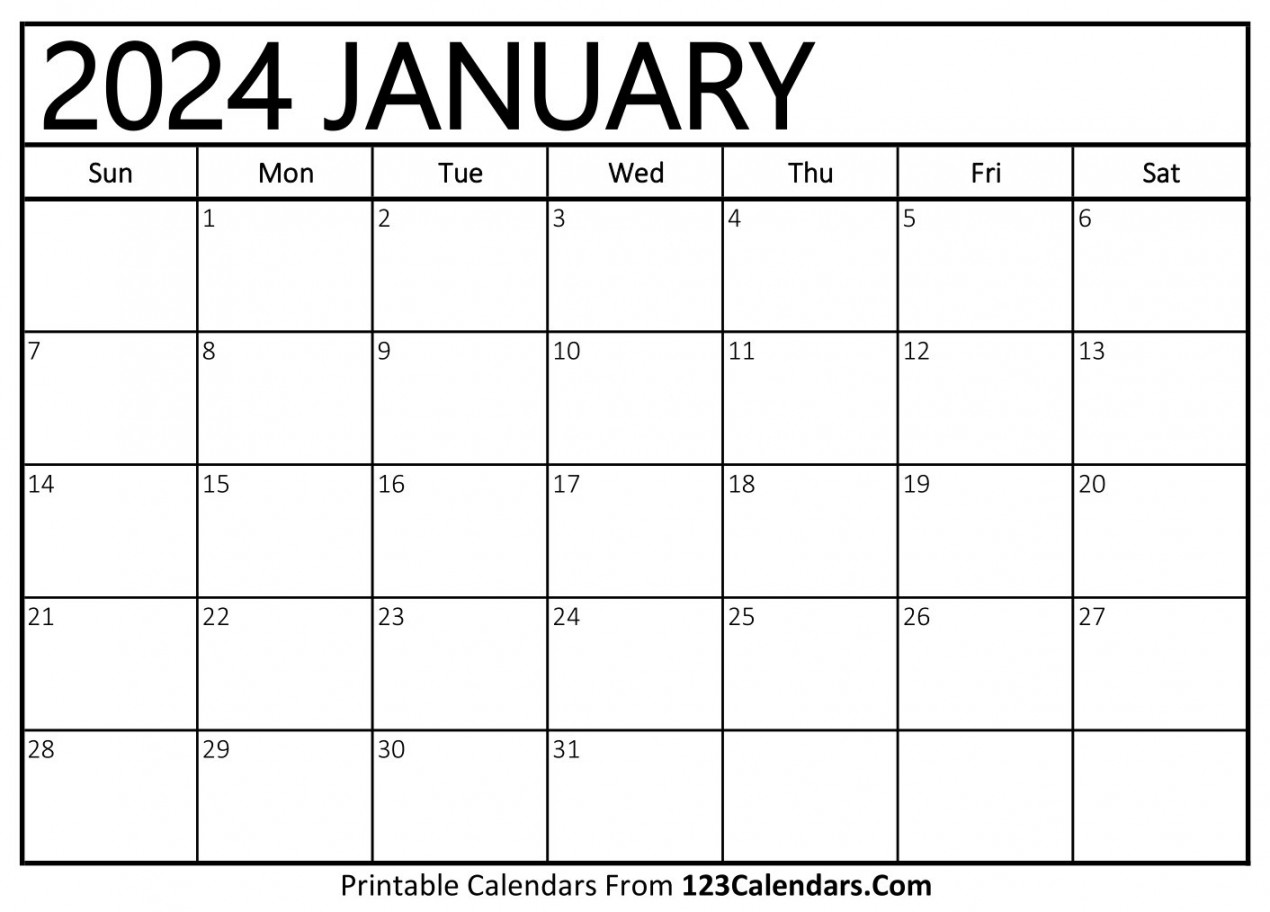 Printable January  Calendar Templates - Calendars