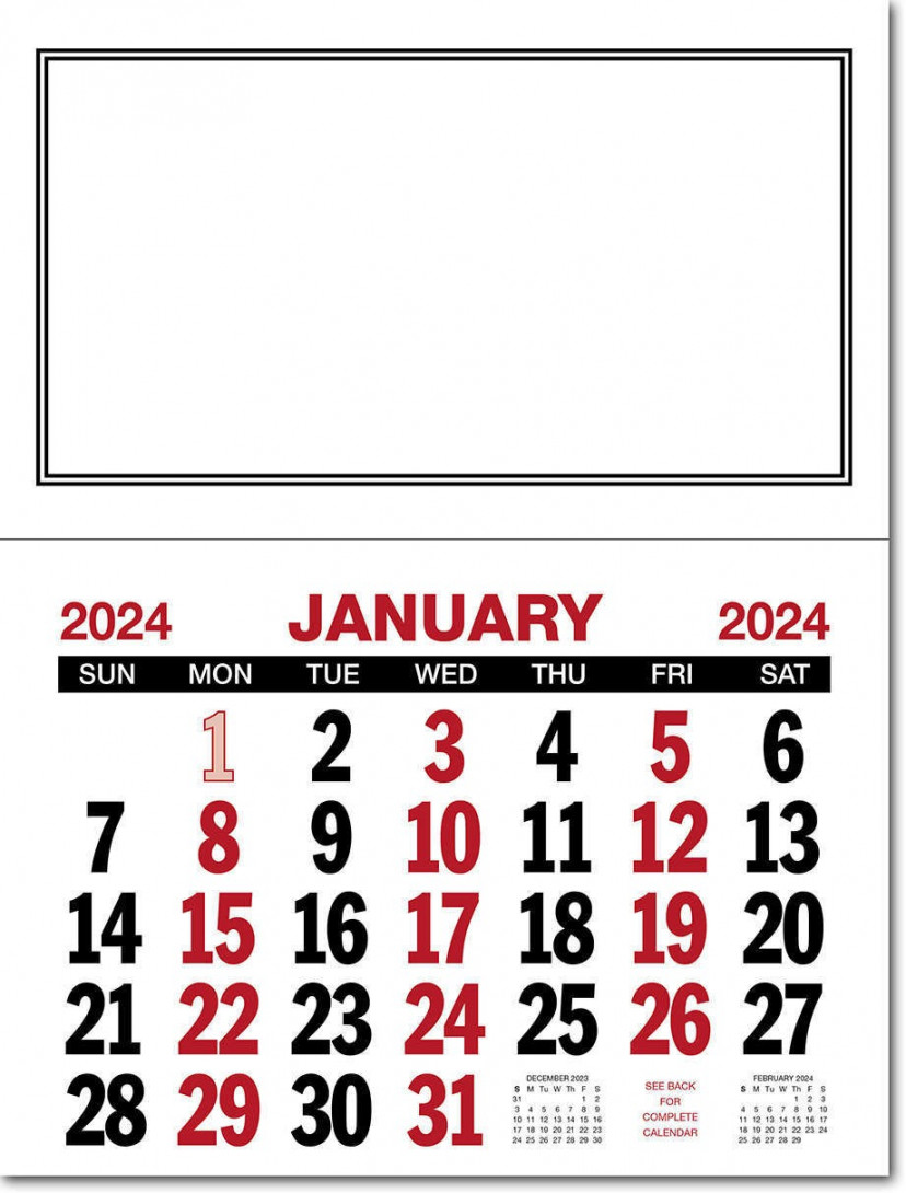 Small Full Backboard Calendar  - Rose Calendars