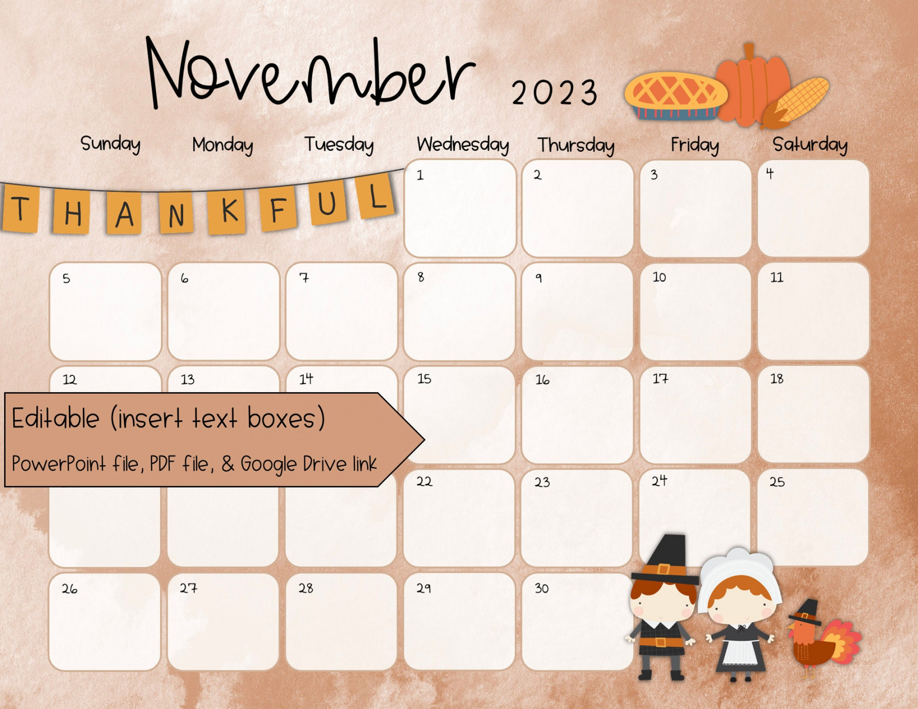 Thanksgiving Calendar - Etsy