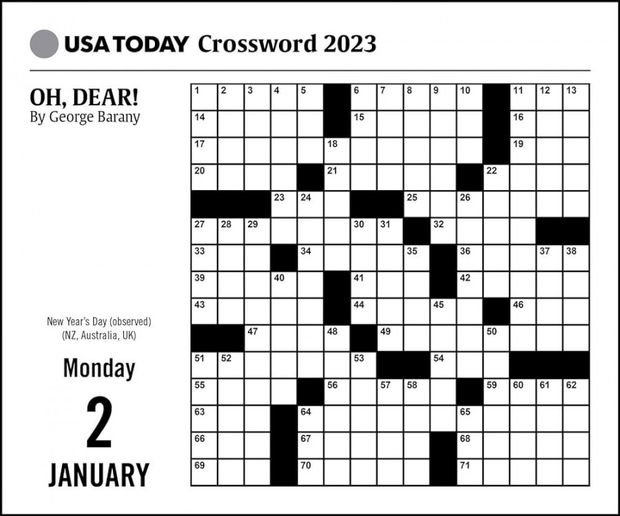 USA Today Crossword Puzzles  Day-to-Day Calendar: USA TODAY