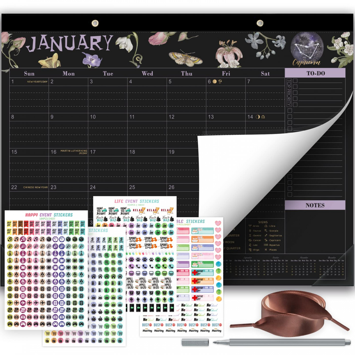 Zodiac Desk Calendar  Large x