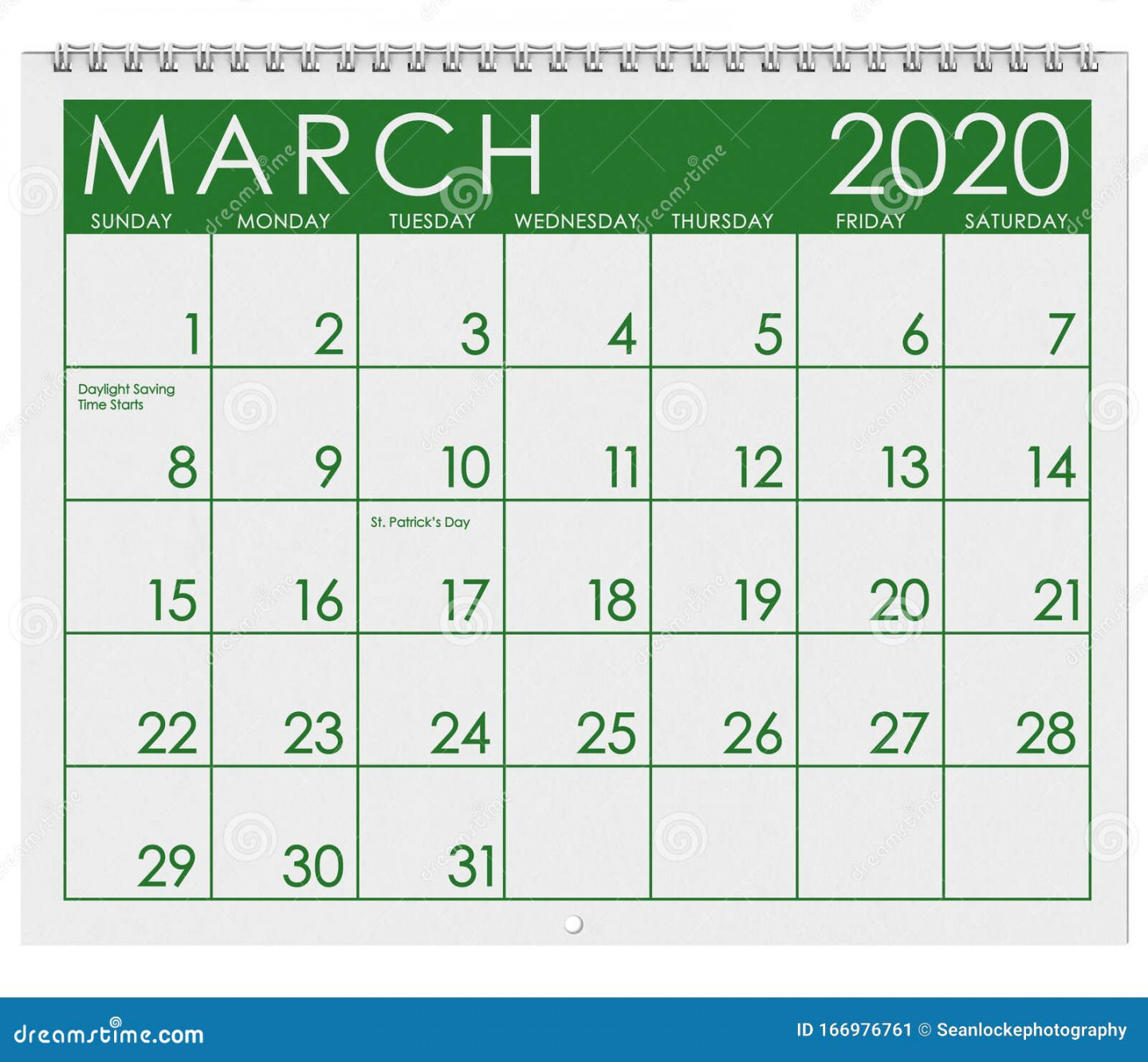 : Calendar: Month of March Stock Illustration - Illustration