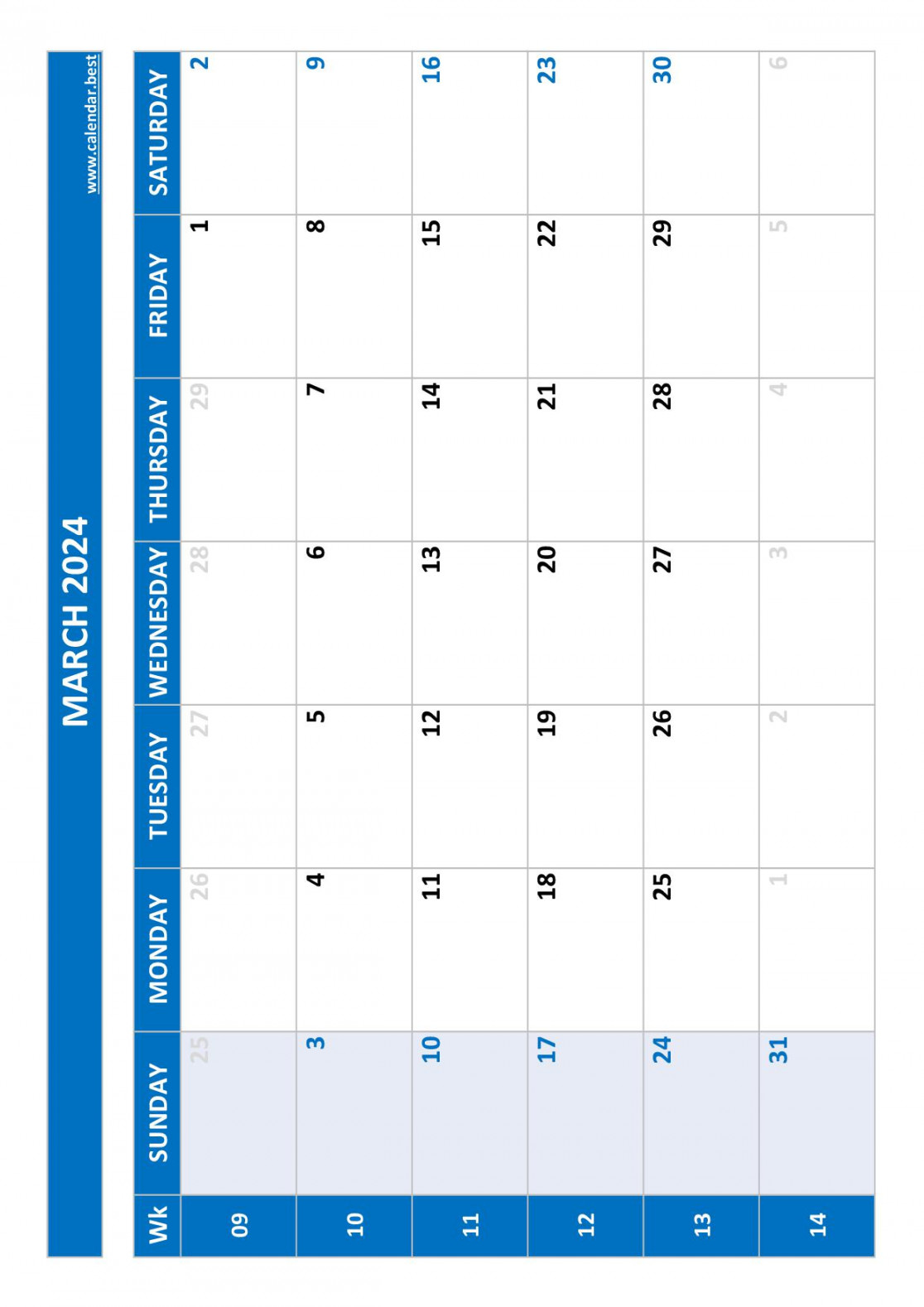 calendar with week numbers (US and ISO week numbers)