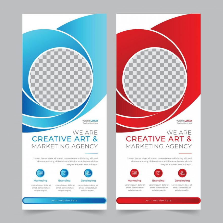 Modern corporate business rollup banner stand and x banner