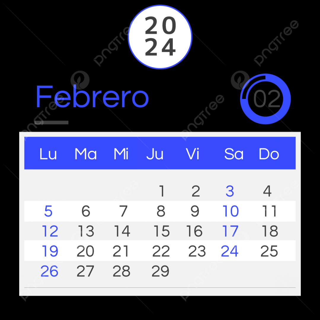 Spanish Calendar Simple February, Two Thousand And Twenty