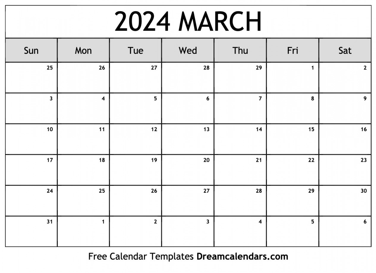 March  calendar  Free blank printable with holidays