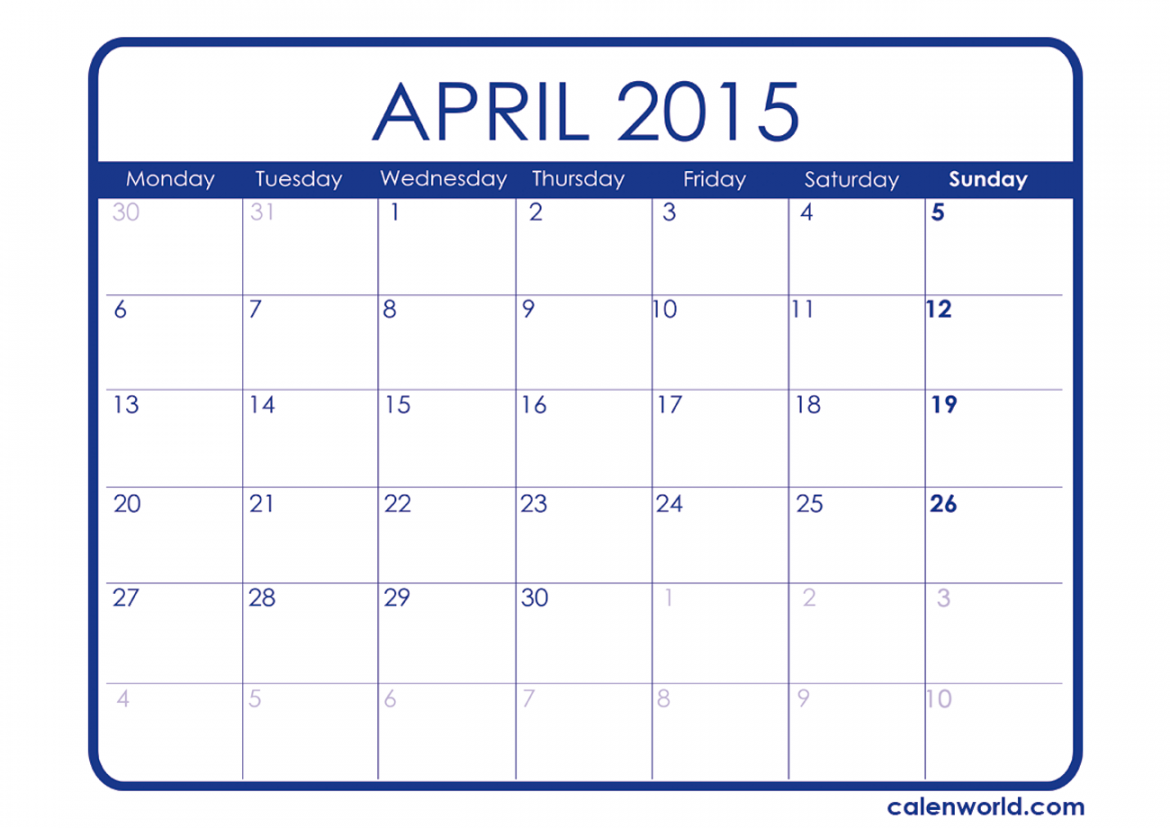 April  Calendar  Printable Calendars