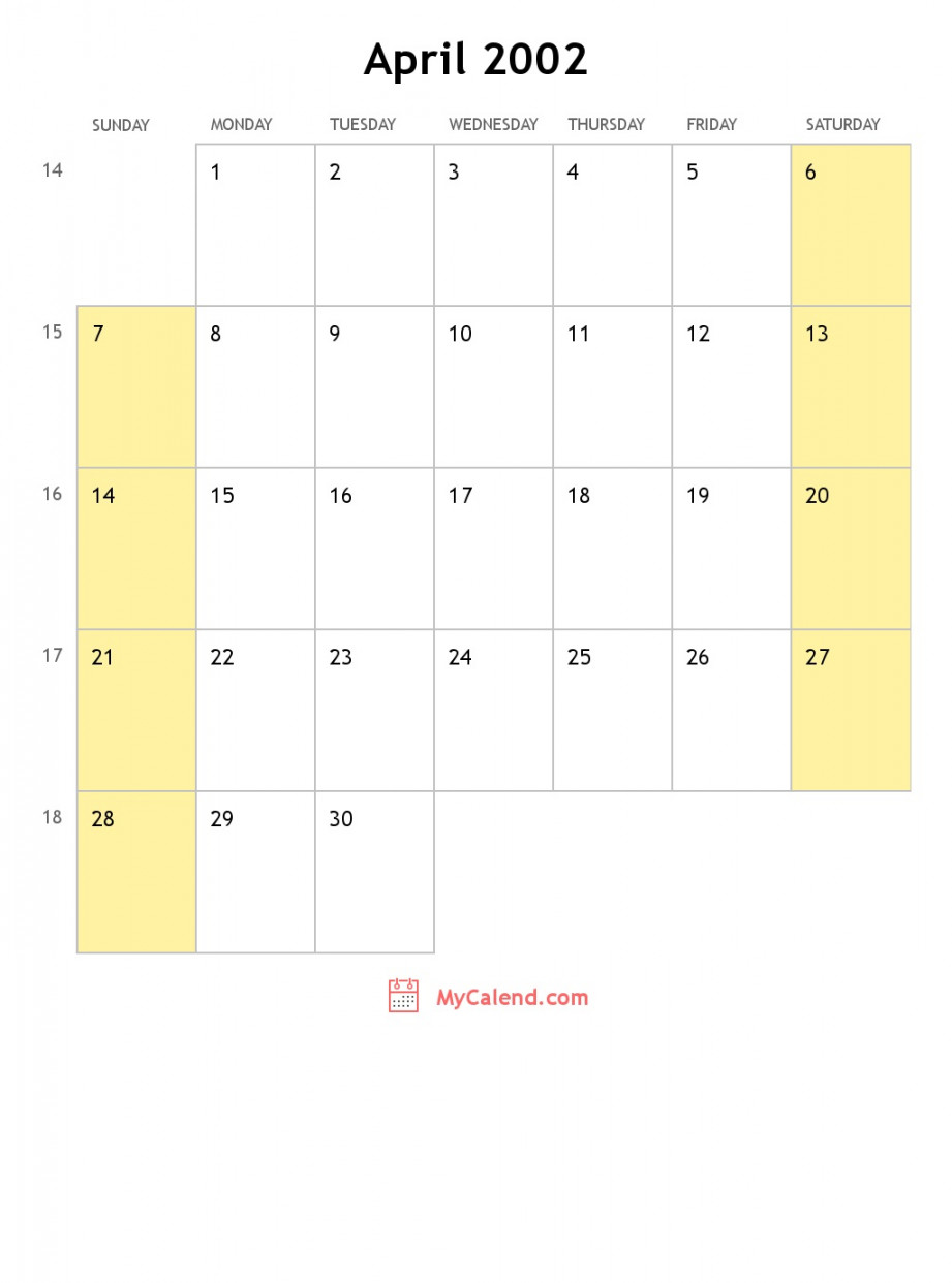 April  calendar with holidays - monthly printable calendar
