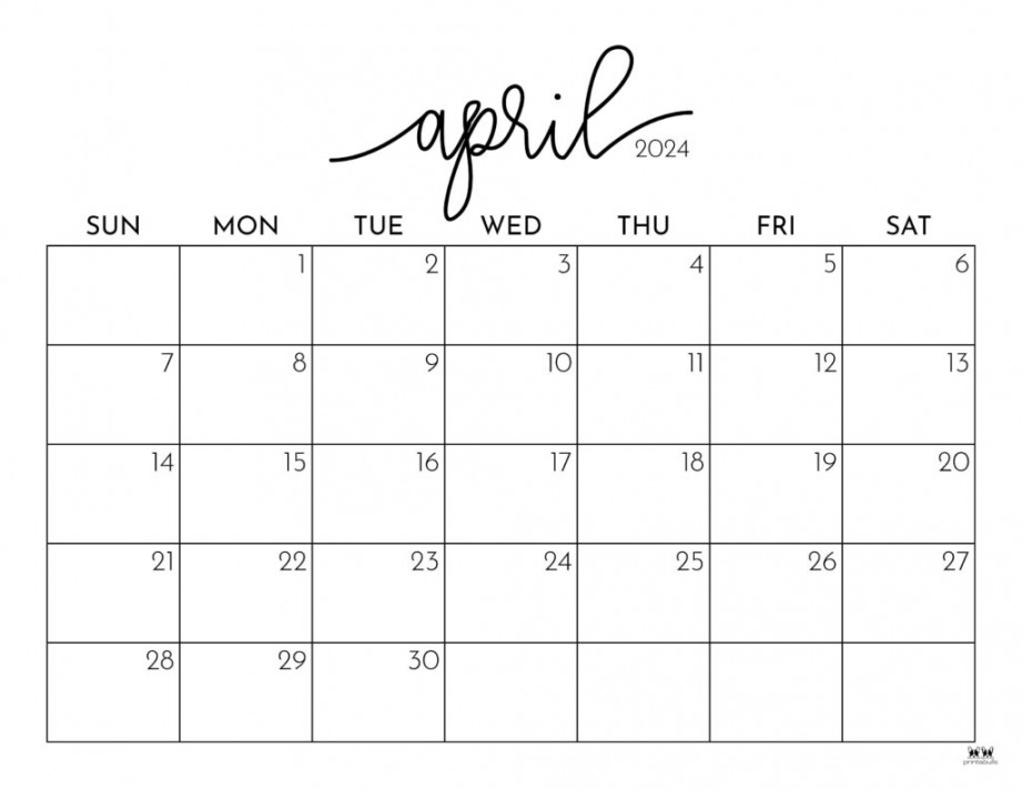 April calendars free printables printabulls