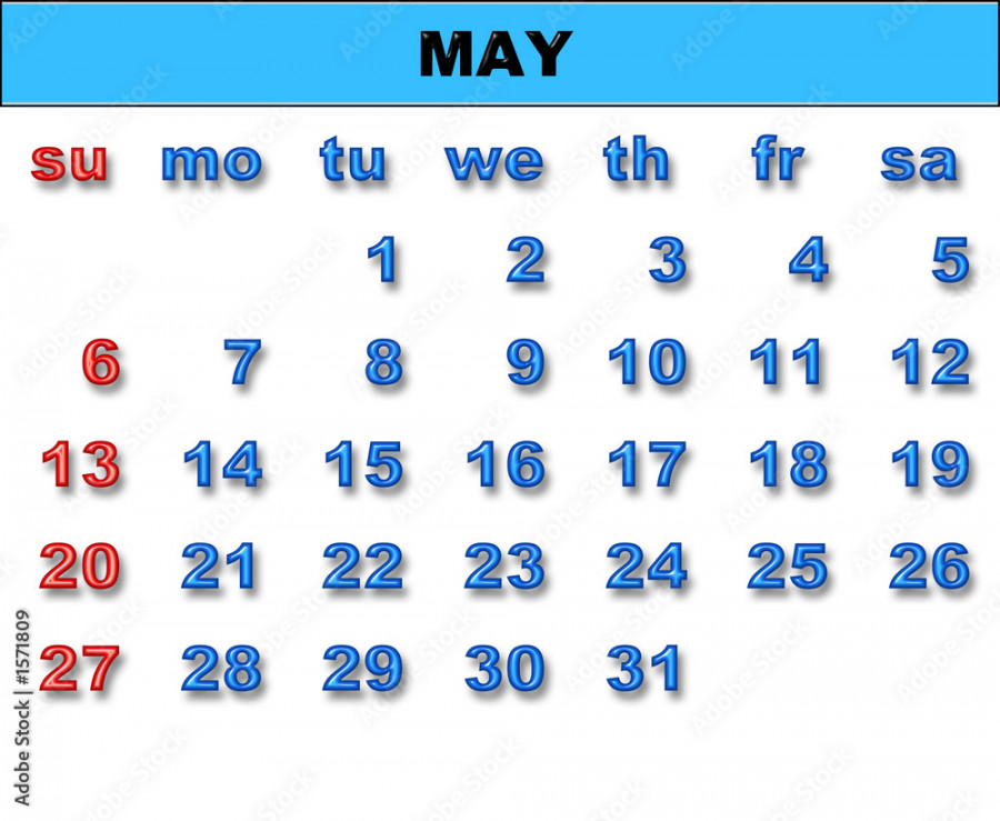 calendar for  (may) Stock Illustration  Adobe Stock