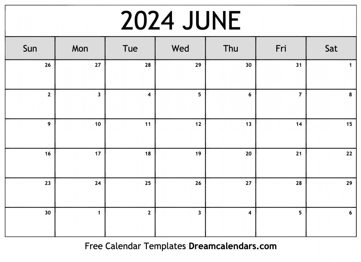 June  calendar  Free blank printable with holidays