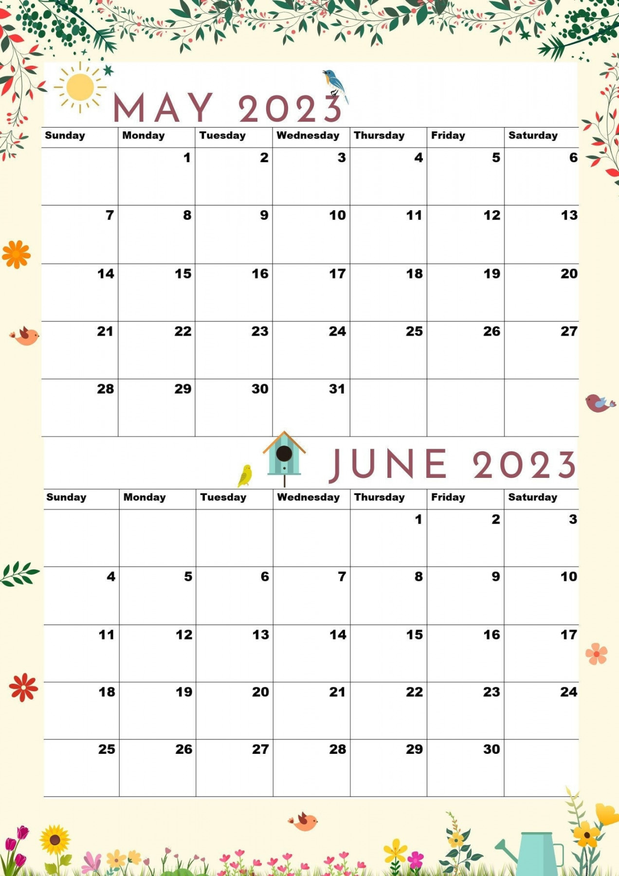 May  Calendar,june  Calendar,may and June ,A Size