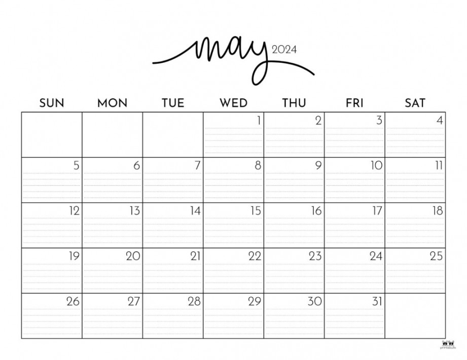 May  Calendars -  FREE Printables  Printabulls