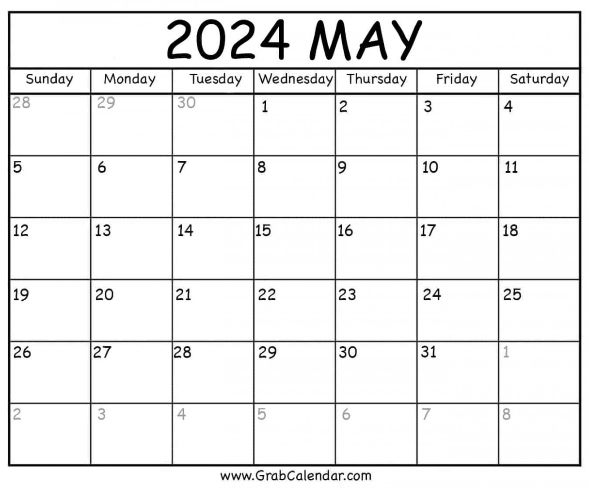 Printable May  Calendar