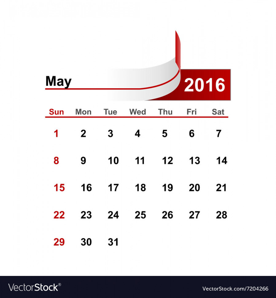 Simple calendar  year may month Royalty Free Vector