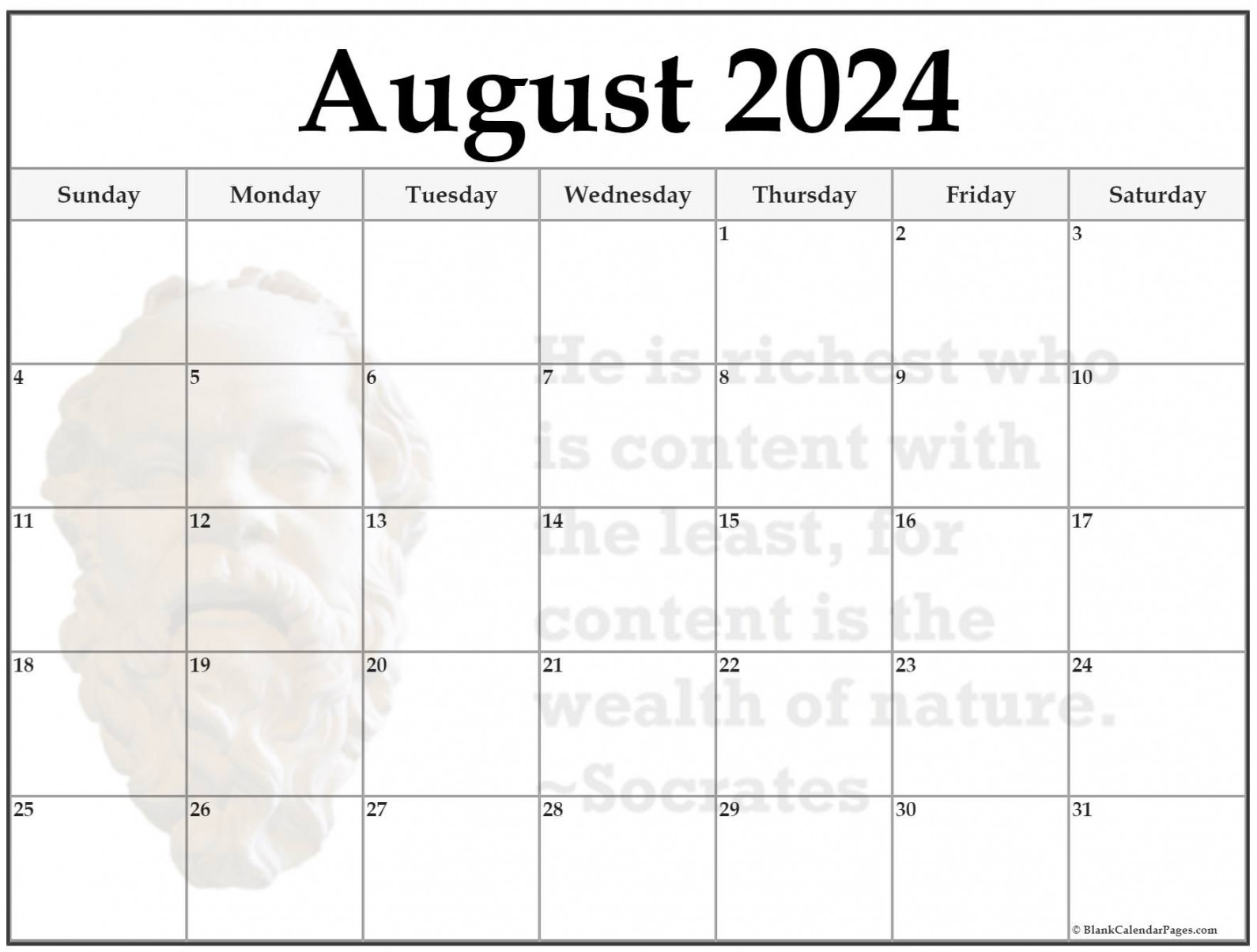 + August 20 quote calendars