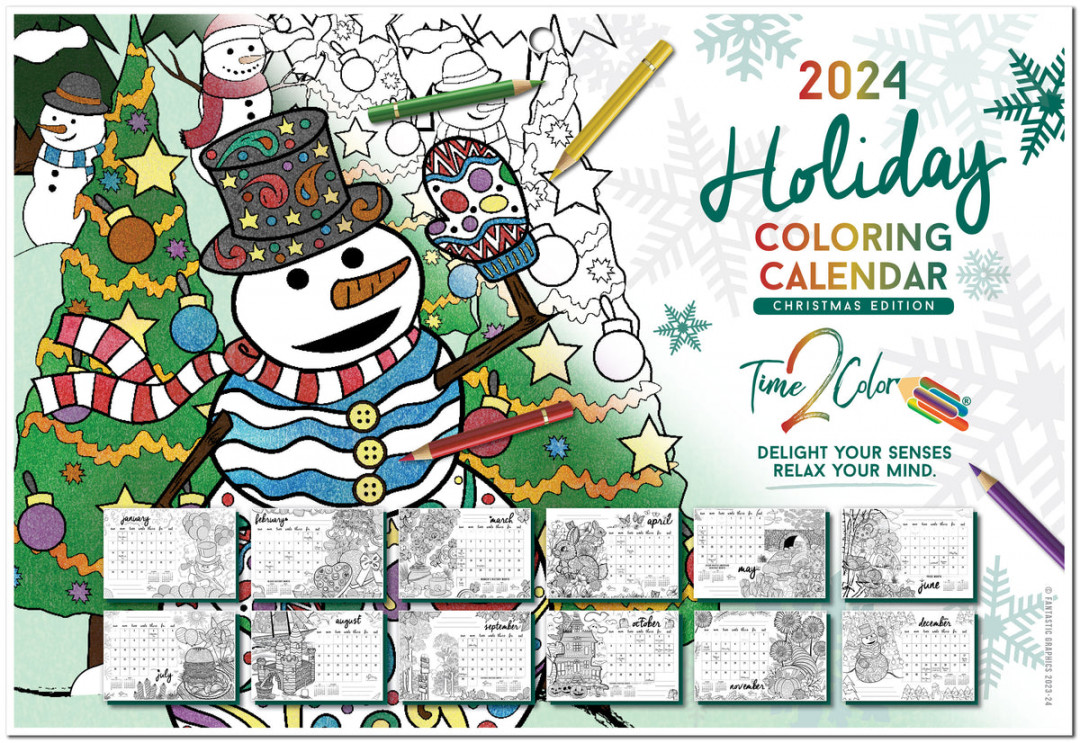 Christmas Edition Holiday Theme Wall Coloring Calendar