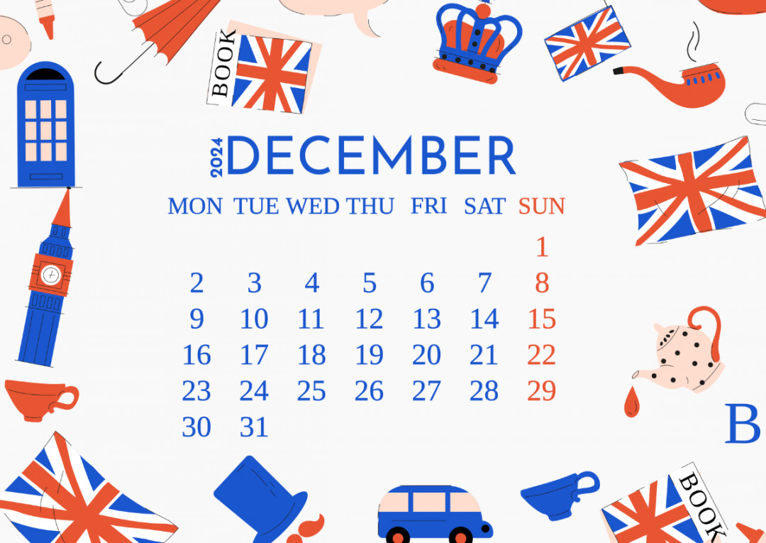 December Calendar  UK Template - Edit Online & Download