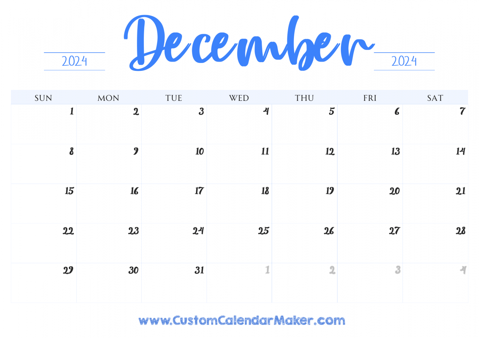 December  Printable Calendar ( Free Templates + PDF)