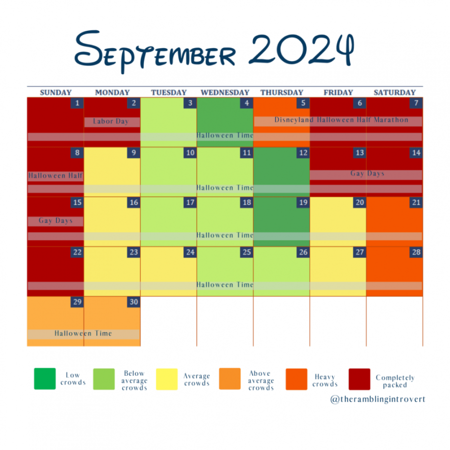 Disneyland Crowd Calendar - The Rambling Introvert