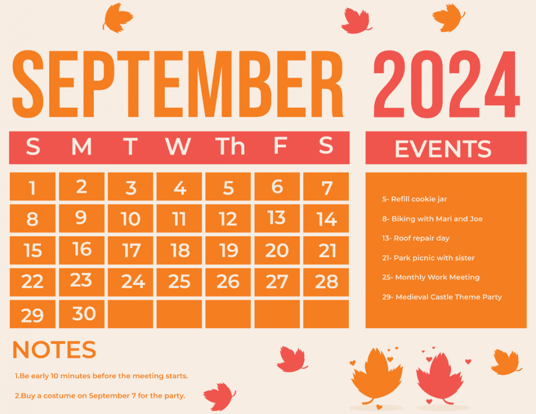 FREE September Calendar  Templates & Examples - Edit Online