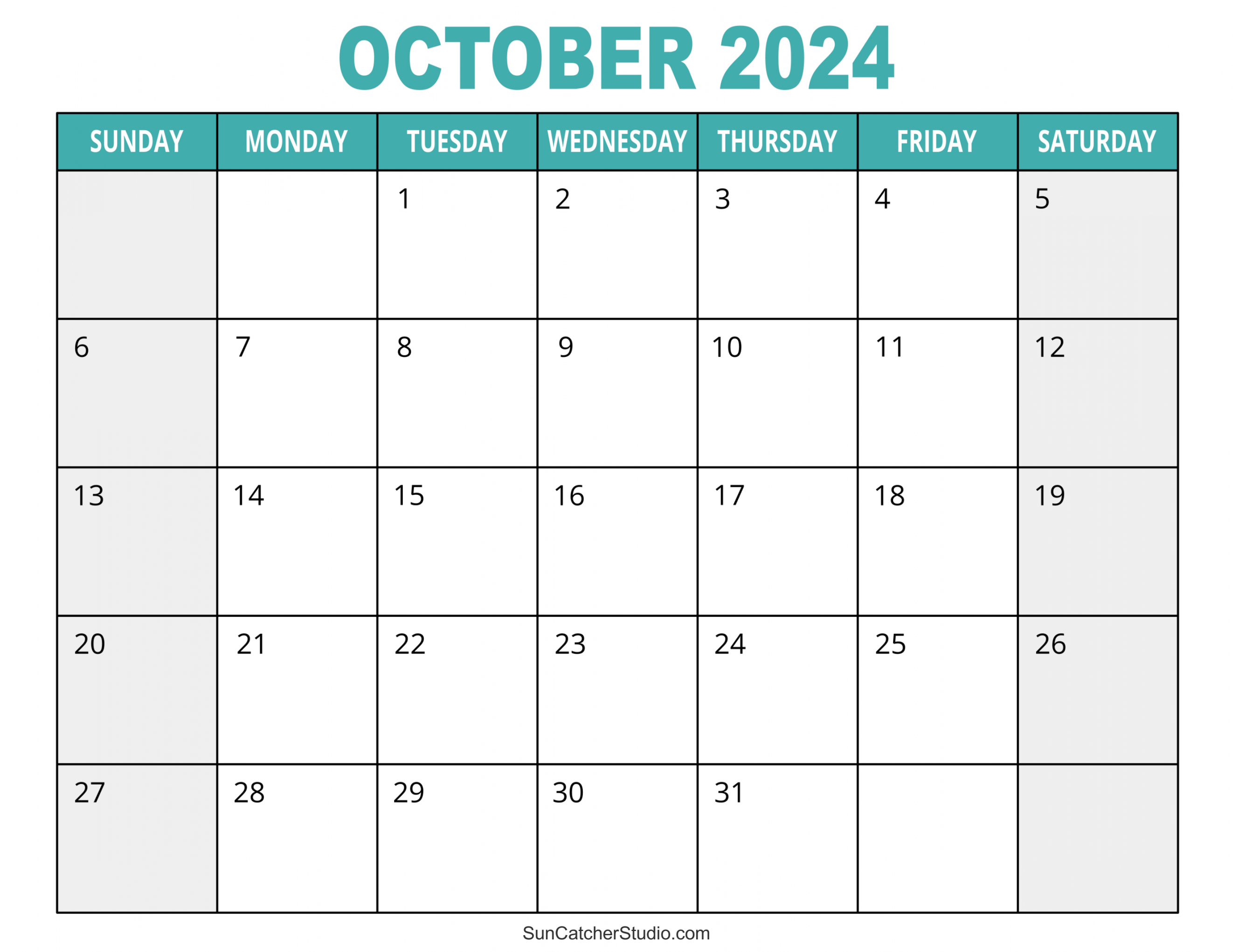 October  Calendar (Free Printable) – DIY Projects, Patterns