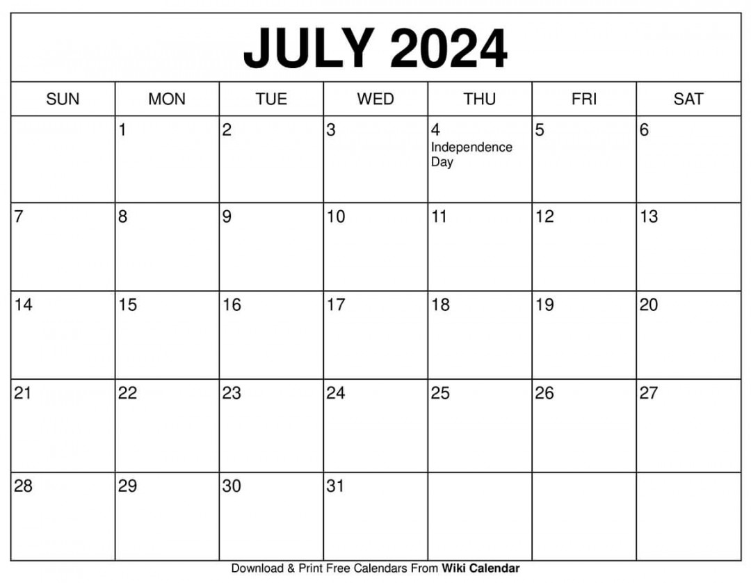 Printable July  Calendar Templates With Holidays