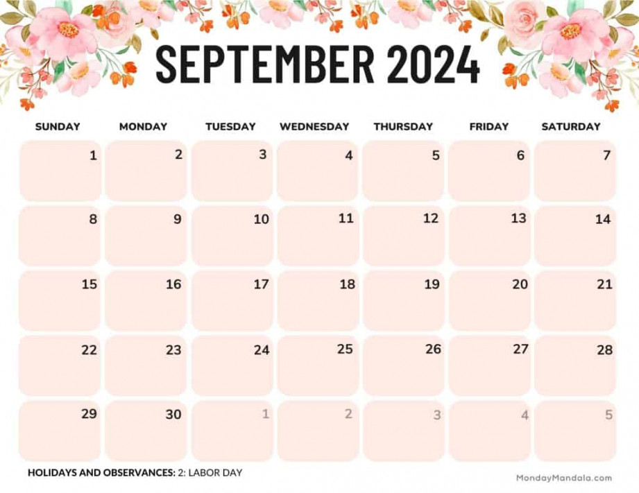 September  Calendars ( Free PDF Printables)