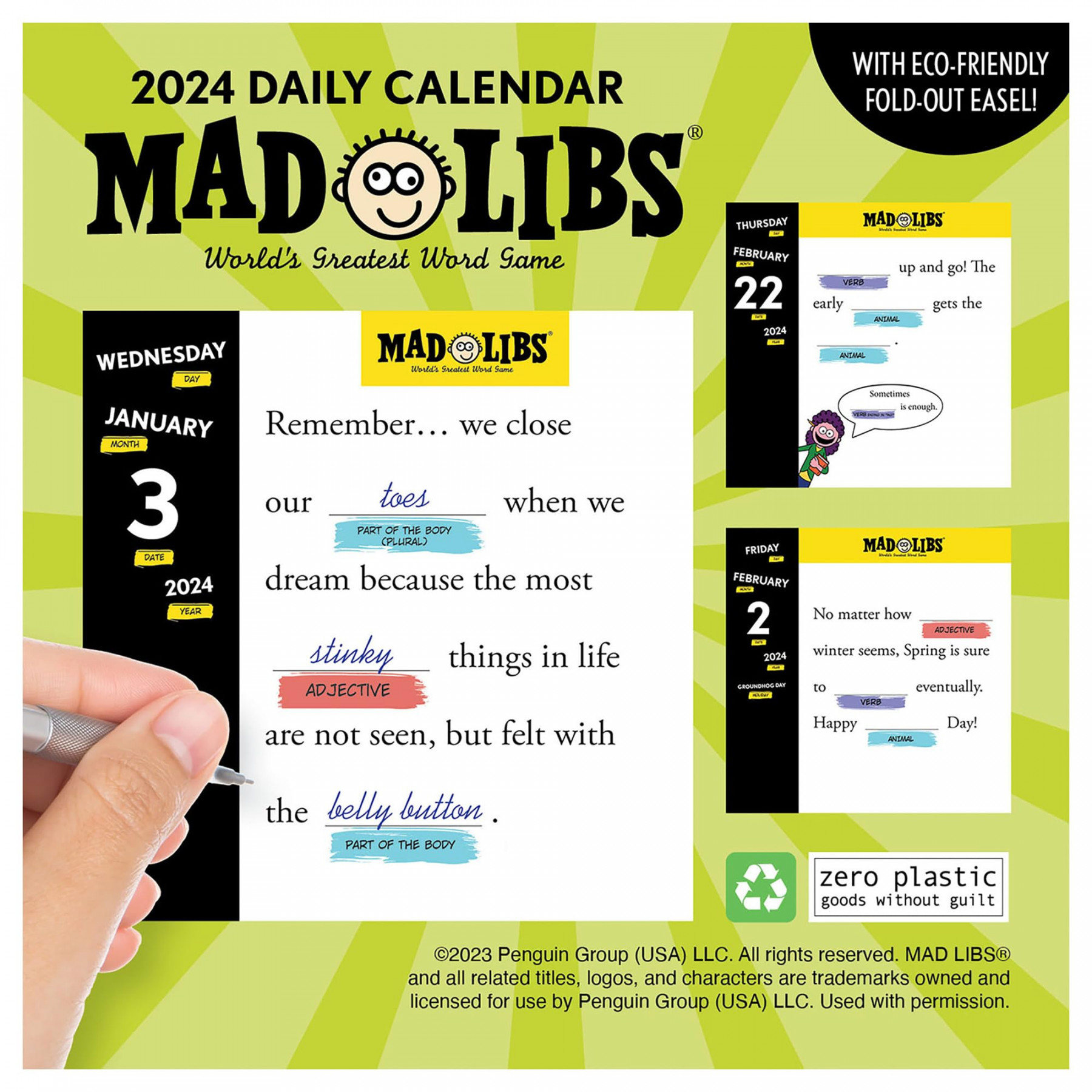 TF PUBLISHING  Mad Libs Daily Desktop Calendar  Home and Office  Organization  Small Desk Top Calendar  Easy Tear-Off Pages  Standing  Fold-Out