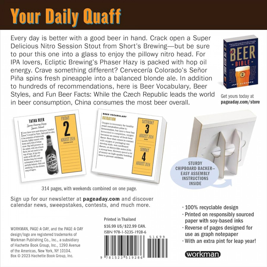 A Year of Good Beer Page-A-Day Calendar : Craft Beers, Beer Quizzes,  Trivia & More