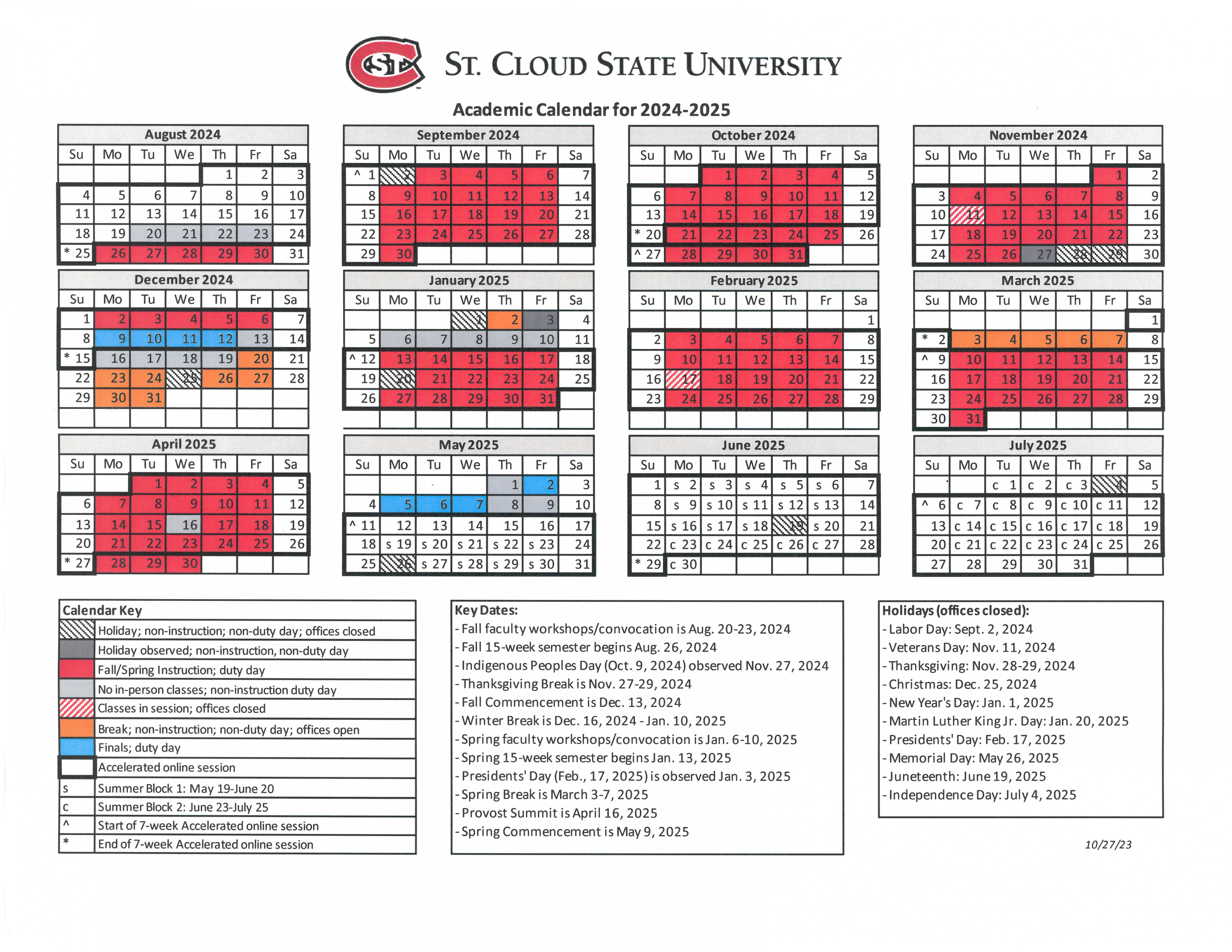 Academic Calendar -  St