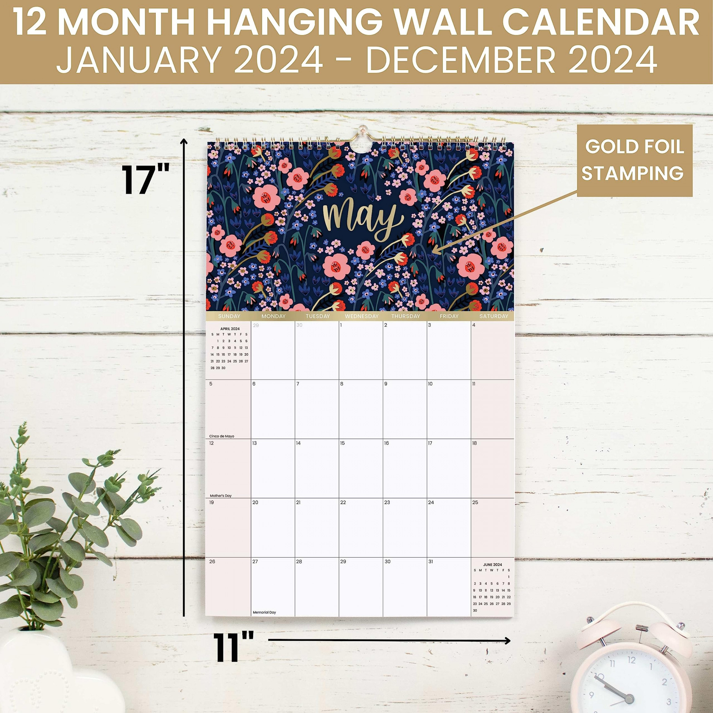 bloom daily planners  Calendar Year Monthly Hanging Wall Calendar  (January  through December ) - ” x ” - Seasonal