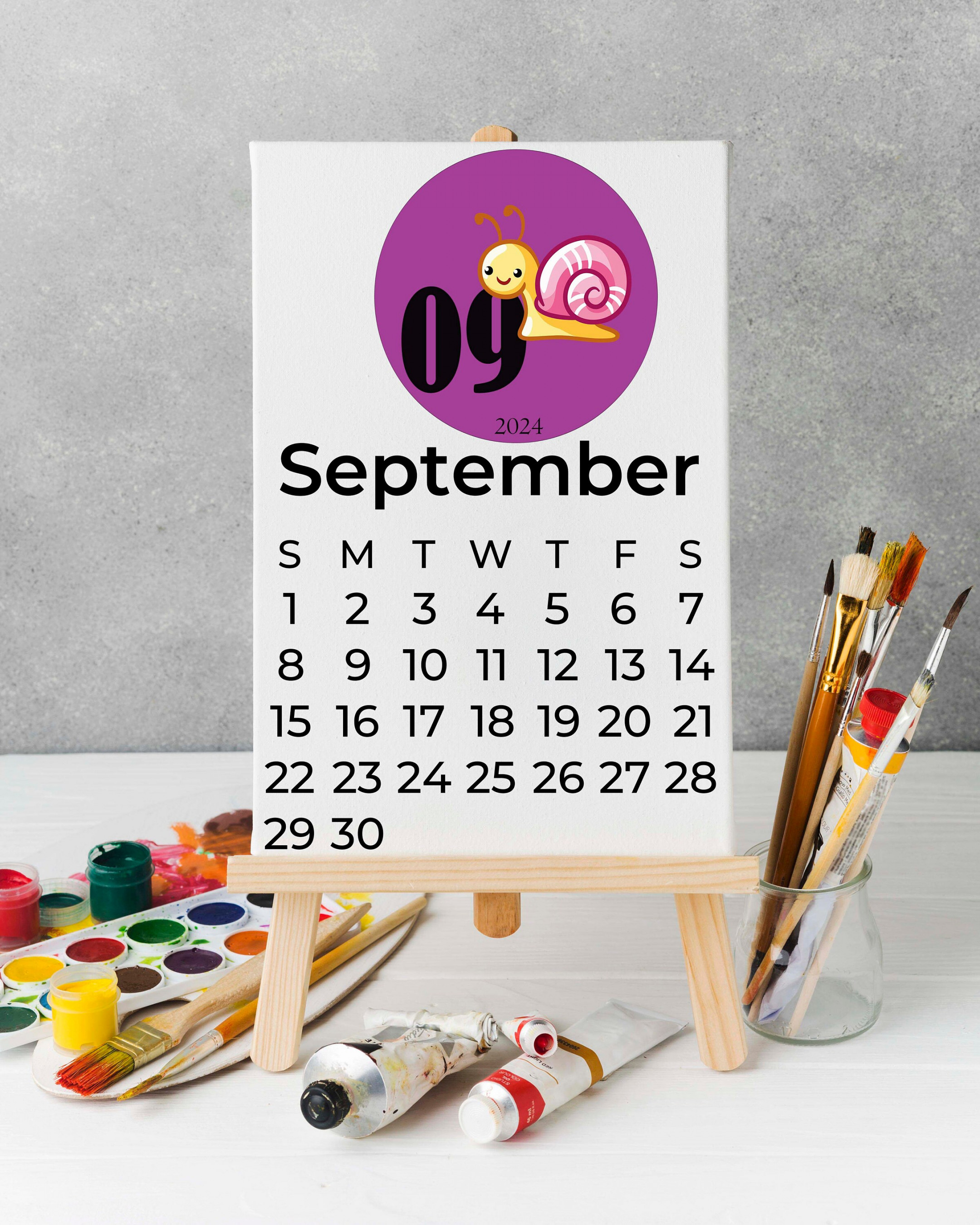 Calendar  Desk Calendar With Wooden Easel Stand A A A Size