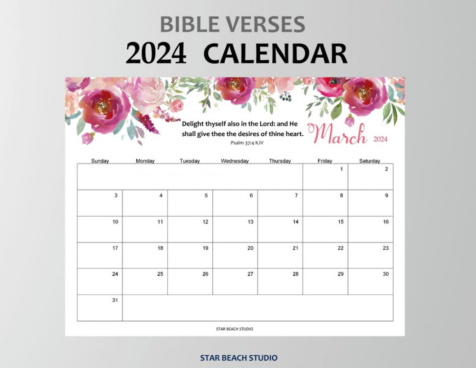 Calendar PRINTABLE, Floral Bible Verse Monthly Planner, Christian Wall  Desk Calendar, Sunday Start, Letter & A Sizes, Goodnotes - Etsy