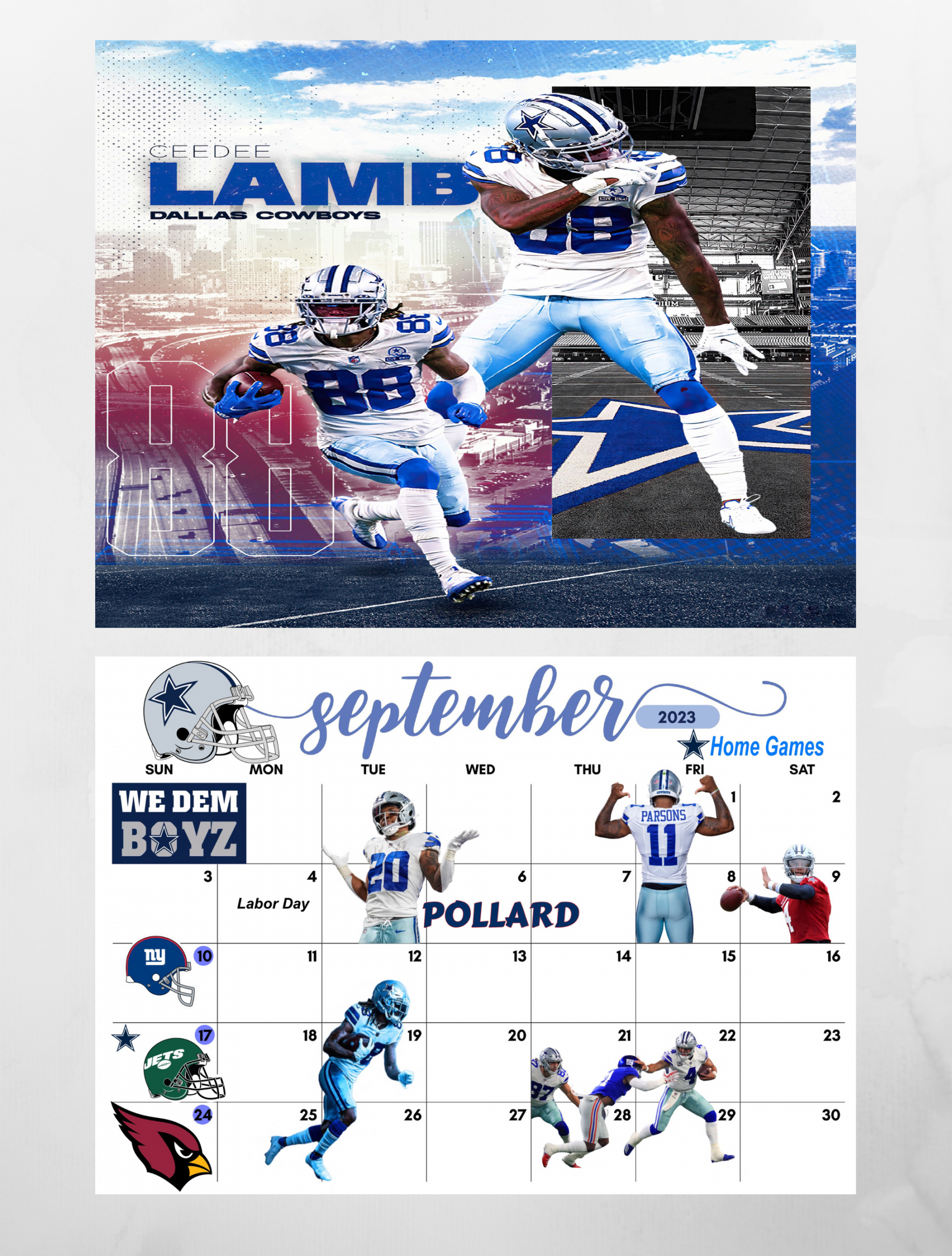 Dallas Cowboys Wall Calendar  -