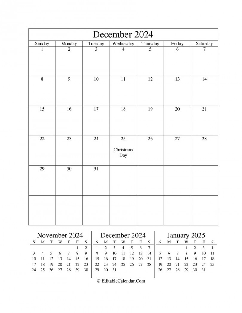 December  Calendar Templates in Word, PDF, Excel