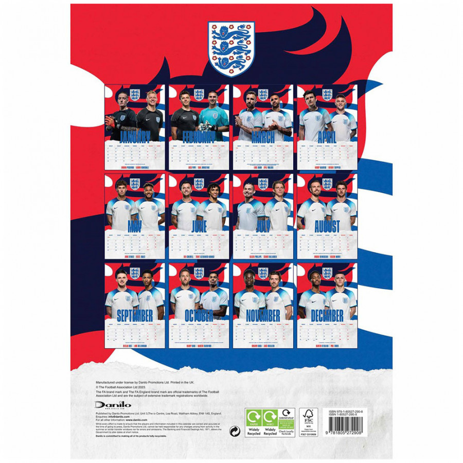 England FA A Calendar   Taylors Merchandise