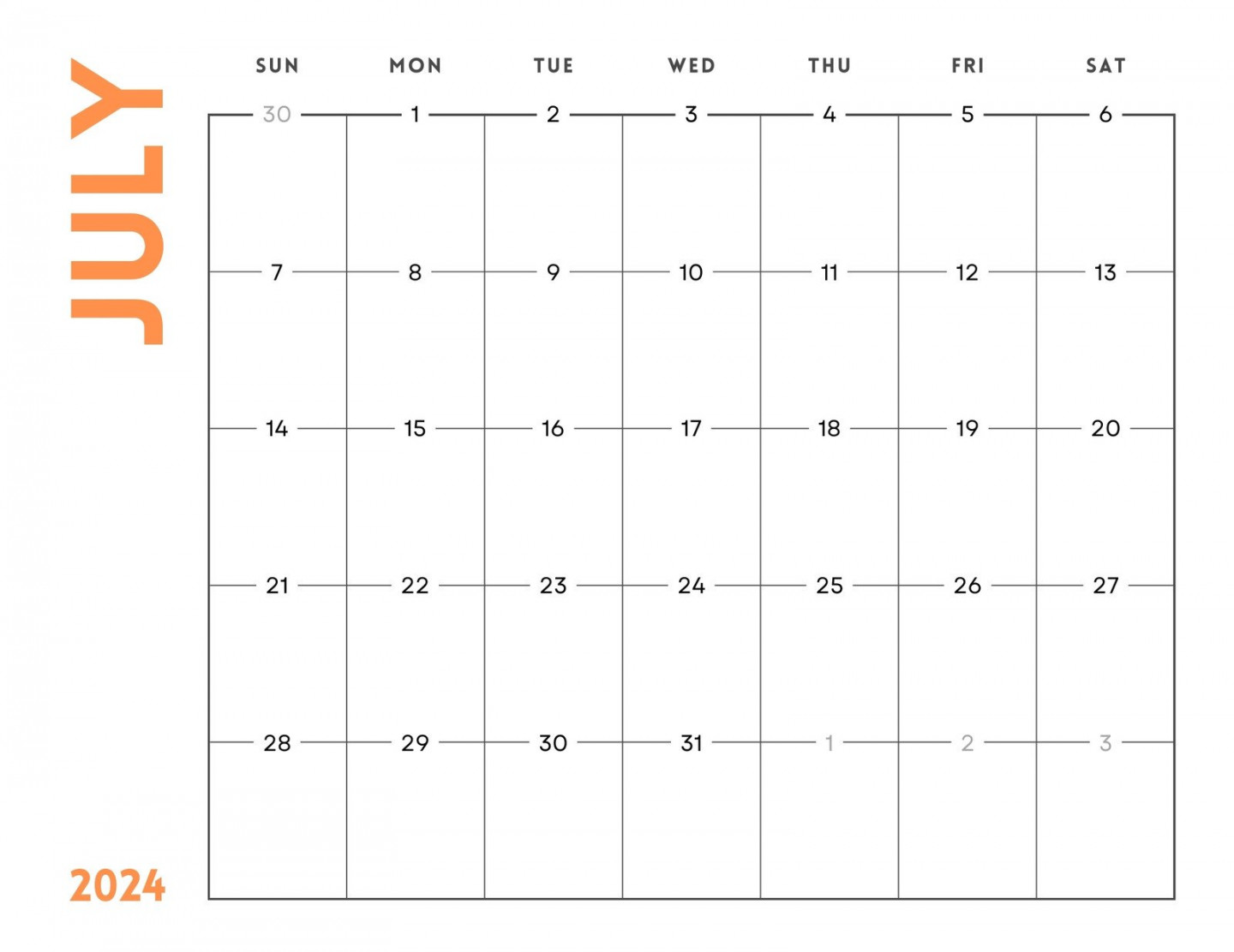 Free printable, custom July  calendar templates  Canva