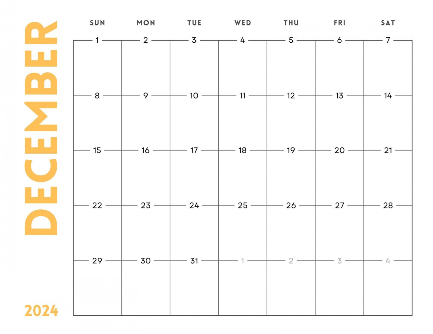 Free, printable December  calendar templates  Canva