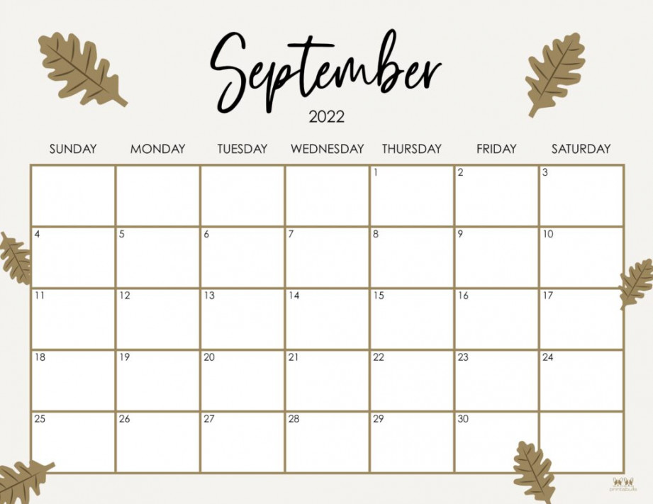 Free Printable Mushroom September Editable Calendar –