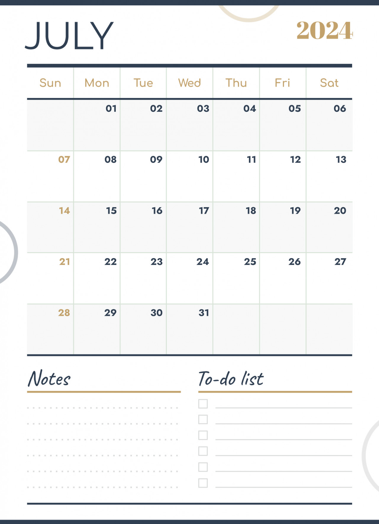July  Calendar Free Google Docs Template - gdoc