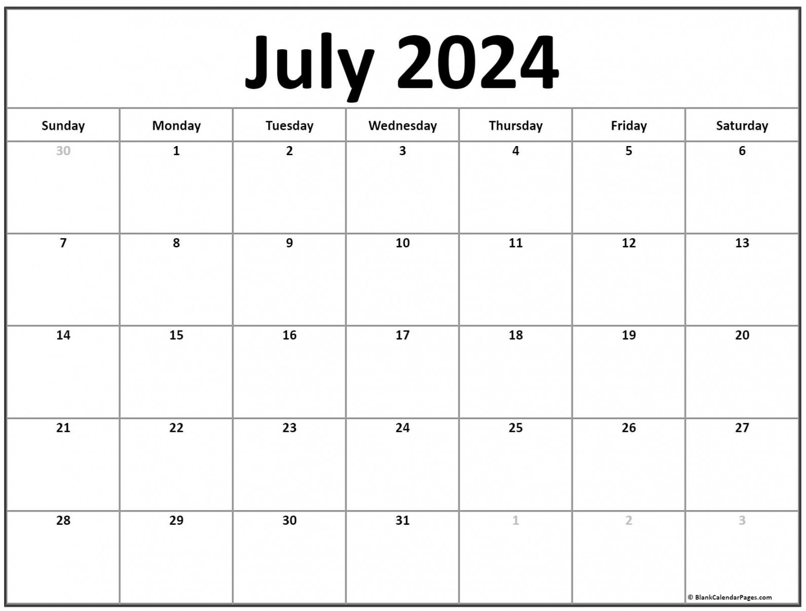 July  calendar  free printable calendar