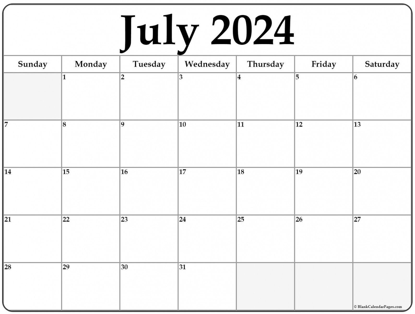 July  calendar  free printable calendar