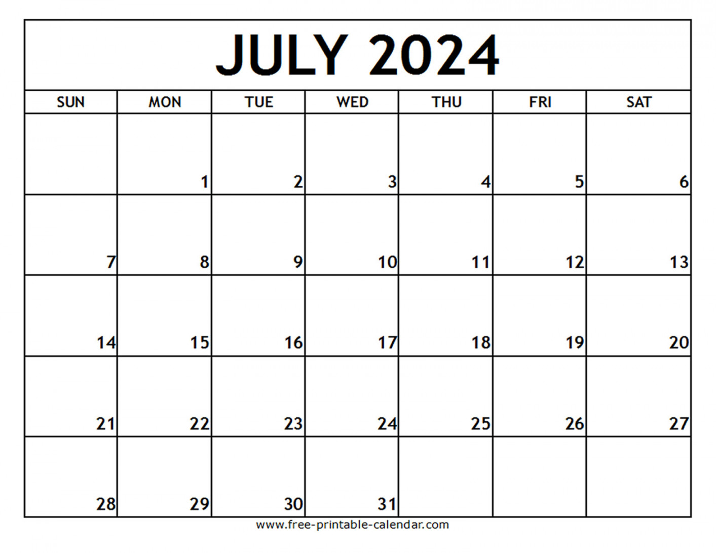 July  Printable Calendar - Free-printable-calendar