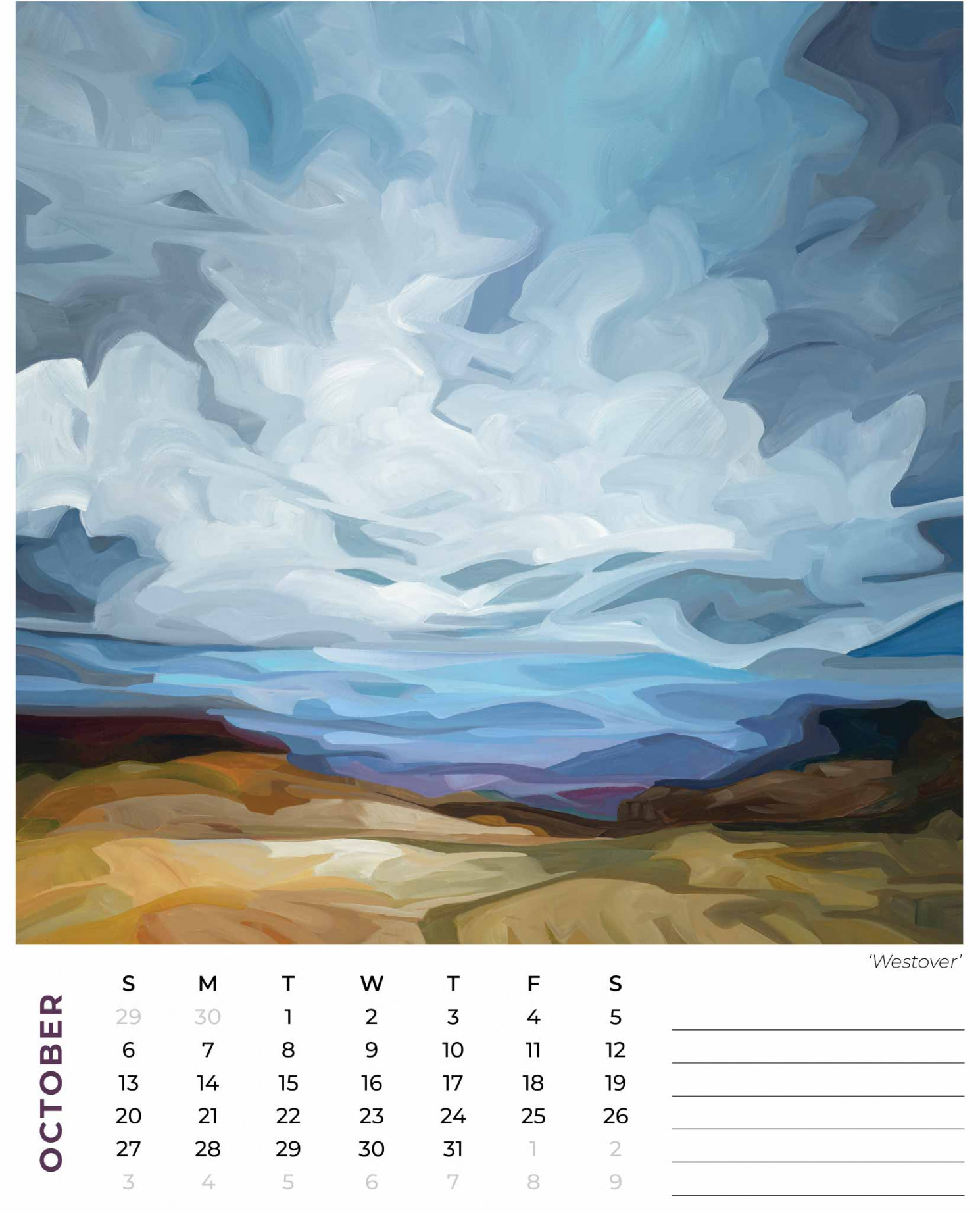 Monthly Wall Calendar  Susannah Bleasby