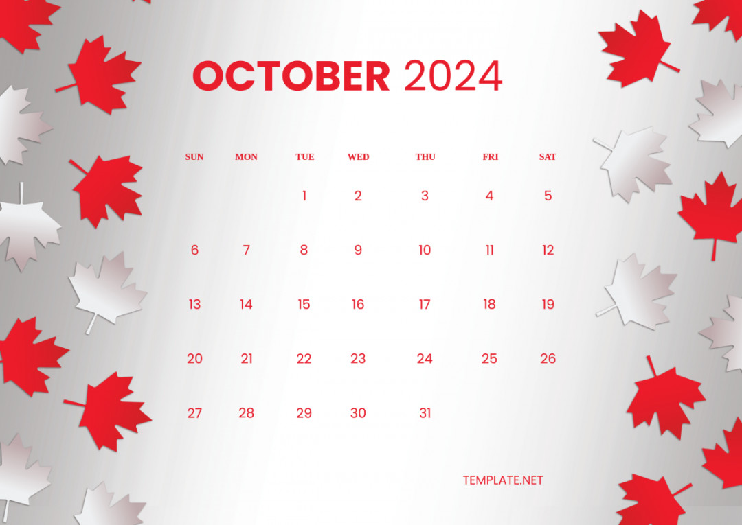 October  Calendar Canada Template - Edit Online & Download