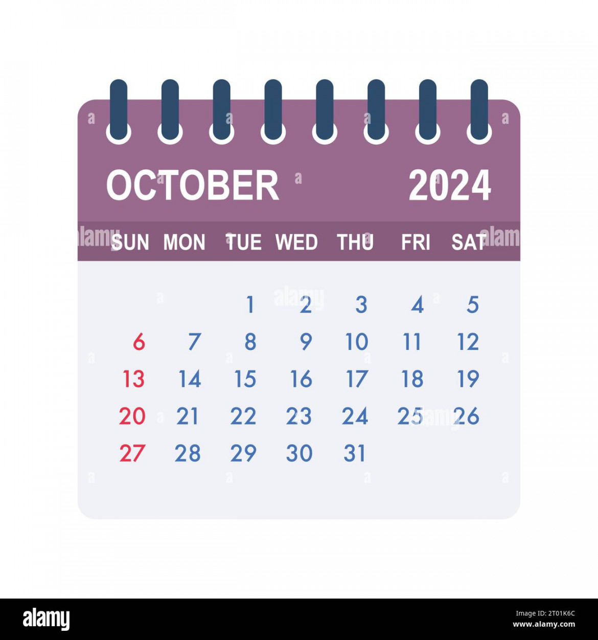 October  Calendar Leaf. Calendar  in flat style