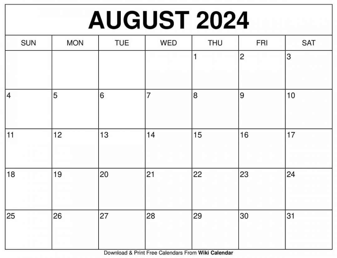 Printable August  Calendar Templates With Holidays