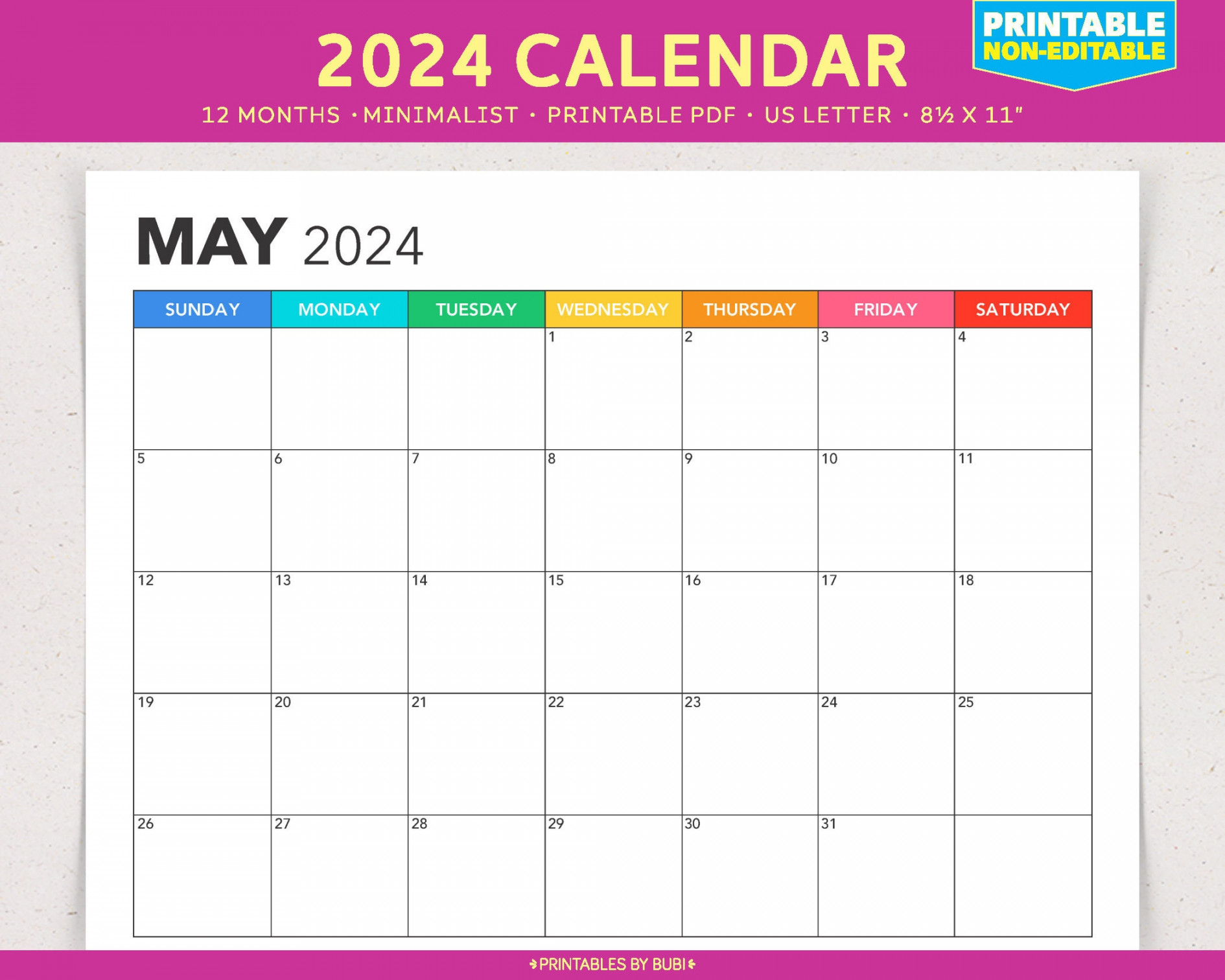 Printable  Calendar,  Monthly Planner, Monthly Calendar